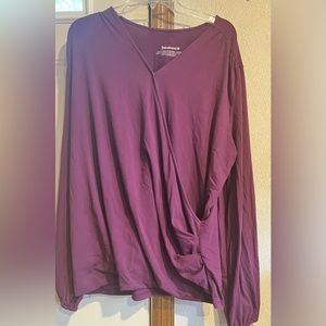 Betabrand 2XL Burgundy Top Womens  Long Sleeve